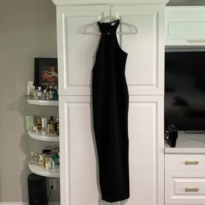 LIKELY Elston Black Halter Neck Keyhole Side Slit Formal Gown Dress size 8